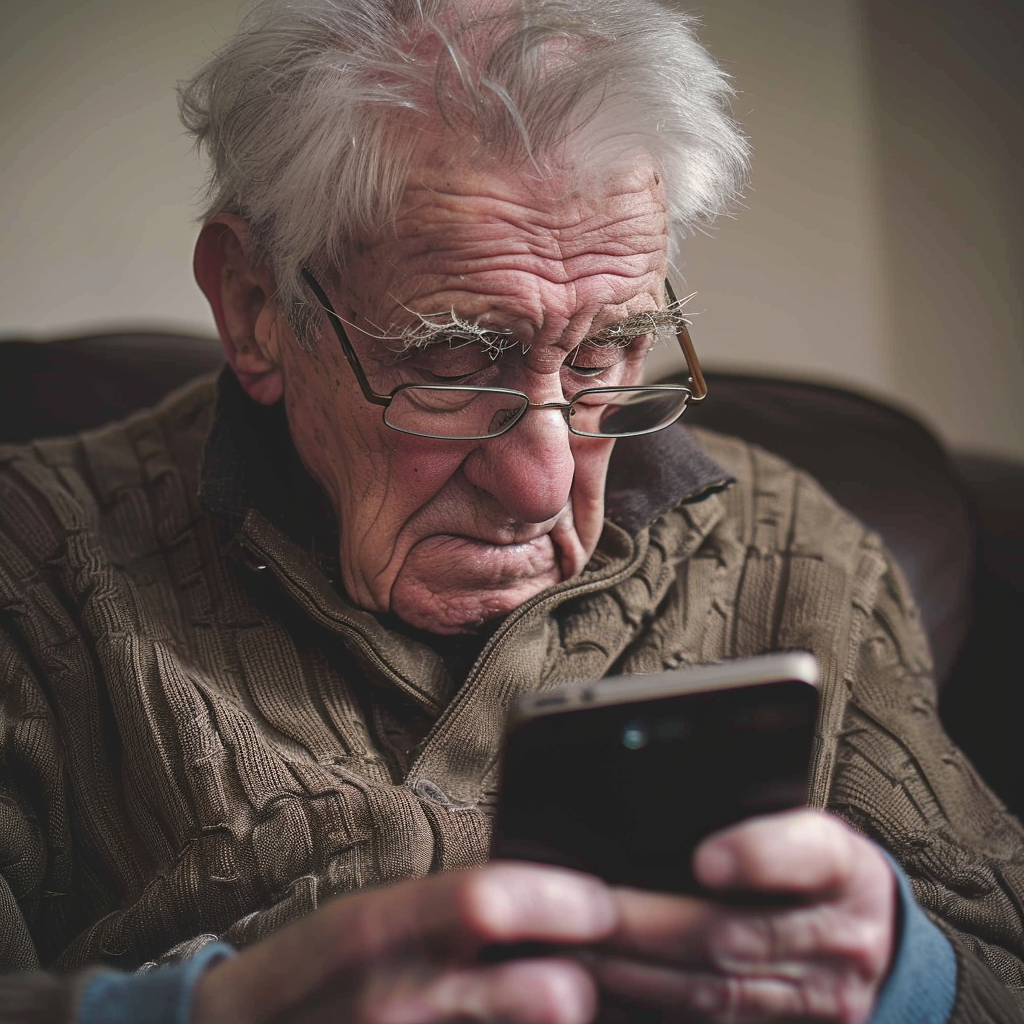 Resident reviewing an inspection notification on a smartphone at home